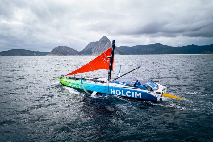 2 Holcim PRB under jury rig during Leg 4 of The Ocean Race 2022 23